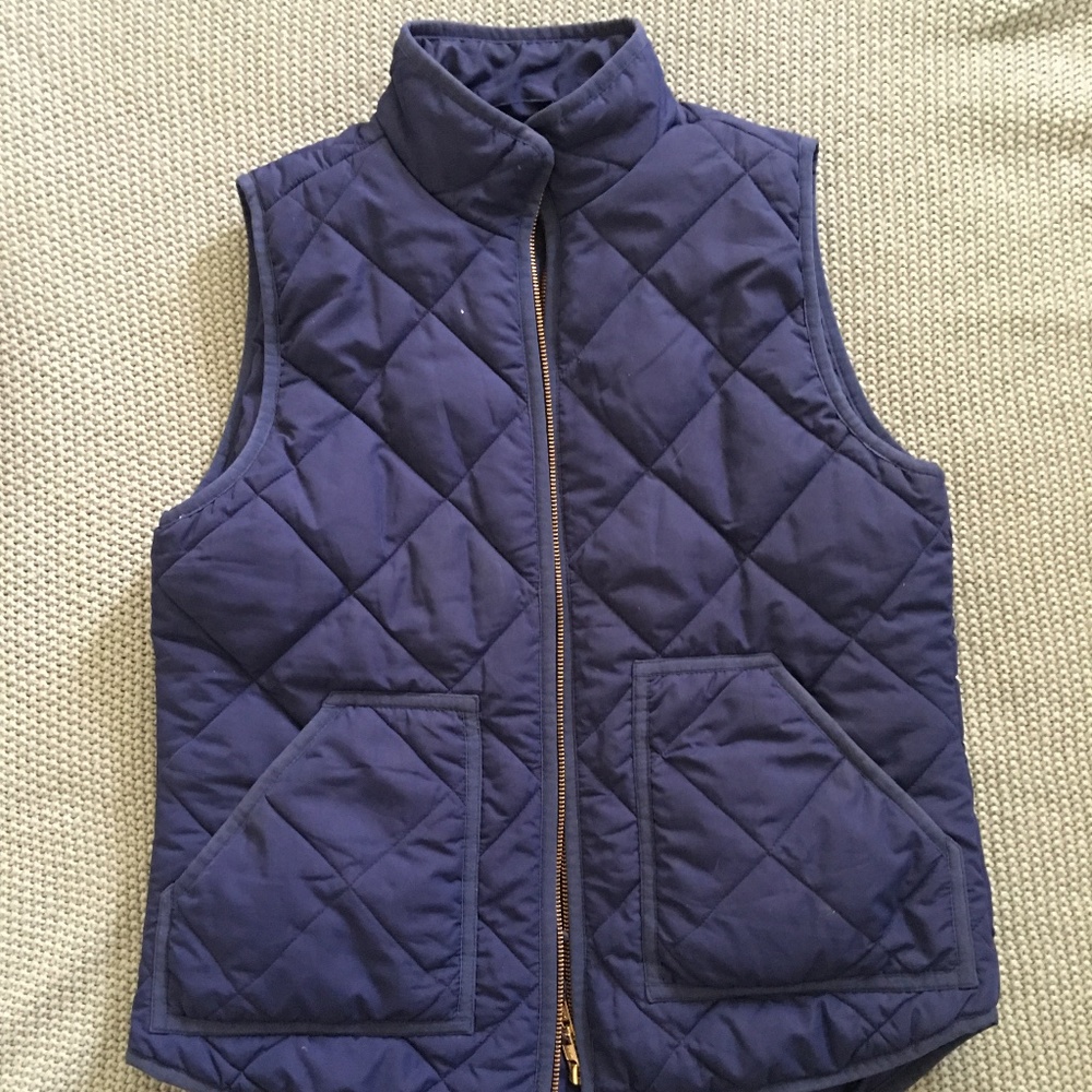 EUC J.Crew Blue Puffer Vest Size S